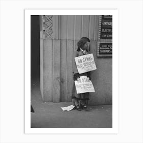 A Picket On 7th Avenue, New York City By Russell Lee Art Print