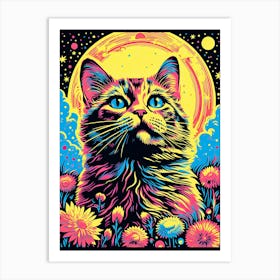 Quantum Whiskerwarp, Psychedelic Cats series Art Print