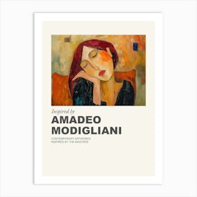 Museum Poster Inspired By Amadeo Modigliani 4 Art Print