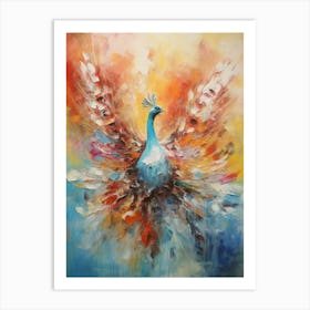 Peacock Abstract Expressionism 4 Art Print