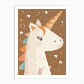 Unicorn With The Stars Muted Mocha Pastels 1 Art Print