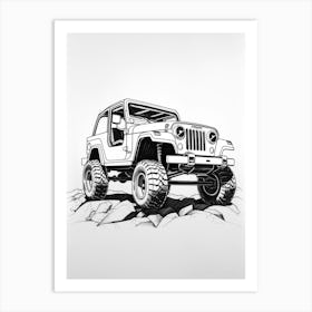 Jeep Wrangler Line Drawing 2 Art Print