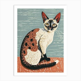 Oriental Shorthair Relief Illustration 4 Art Print