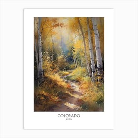 Aspen Colorado 4 Watercolor Travel Poster Art Print