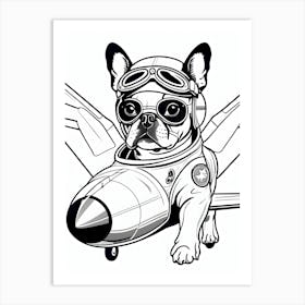 French Bulldog Pilot-Reimagined Art Print