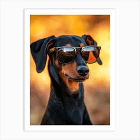 Dachshund In Sunglasses. Generated AI. Art Print 5 Poster