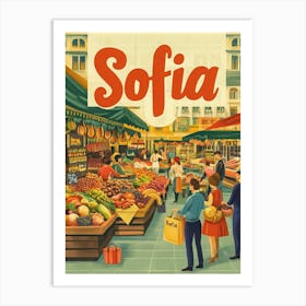 Aihrgdesign A 1970s Inspired Travel Poster For Sofia 5 Art Print