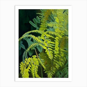 Maidenhair Spleenwort Cézanne Style Art Print