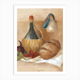 Olive Oil And Bread Art Print