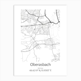 Oberasbach,Germany Minimalist Map Art Print