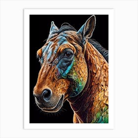 Colorful Horse Painting Art Print