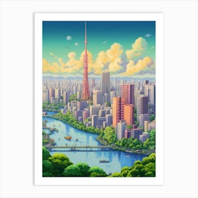 Tokyo Pixel Art 1 Art Print