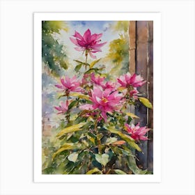 Pink Champa Flowers 1 Art Print