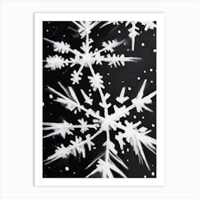 Needle, Snowflakes, Black & White 5 Art Print