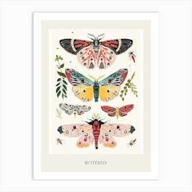 Colourful Insect Illustration Butterfly 4 Poster Art Print