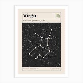 Virgo Zodiac Sign Constellation Art Print