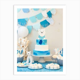 Polar Bear Birthday Party Art Print