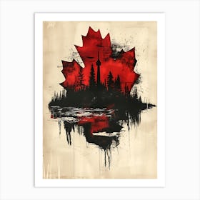 Canadian Flag Canvas Print Art Print