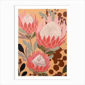 Proteas Flower Big Bold Illustration 4 Art Print