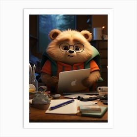 Little Learner: Baby Bear's Study Session Print Art Print