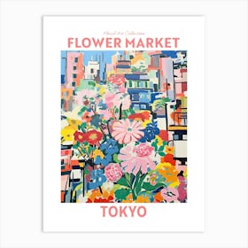 Tokyo Pink Flower Market Floral Art Print Travel Print Plant Art Modern Style Art Print