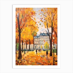 Autumn City Park Painting Luxembourg Gardens Paris Art Print