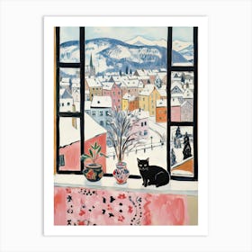 The Windowsill Of Innsbruck   Austria Snow Inspired By Matisse 4 Art Print