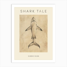 Bamboo Shark Vintage Illustration 5 Poster Art Print