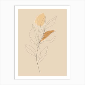 Dresden Botanical Garden Boho Line Art Art Print