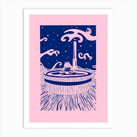 Hot Tub Frog Pink Art Print