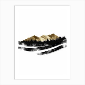 Mountains In The Snow Art Print