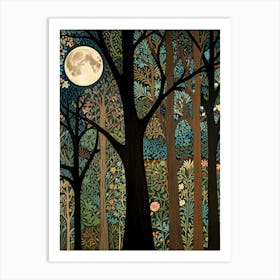 William Morris Rose Moonlight In The Forest Art Print