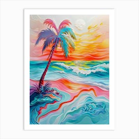 Sunset At The Beach 8 Art Print