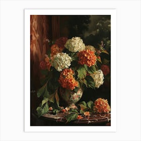 Baroque Floral Still Life Hydrangea 4 Art Print