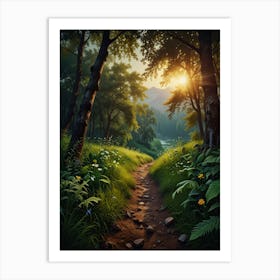 Sunset In The Forest 2 Art Print