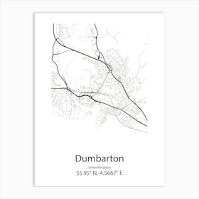 Dumbarton,United Kingdom Minimalist Map Art Print