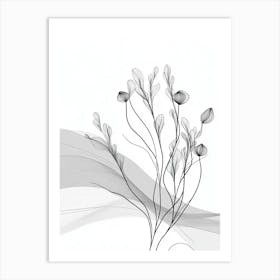 Black And White Flowers 6 Art Print