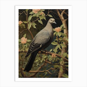 Dark And Moody Botanical Dove 2 Art Print