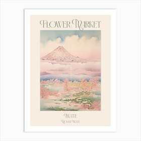 Flower Market Mount Iwate In Iwate, Japanese Landscape 2 Poster Art Print