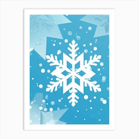 Abstract Vector Illustration Of A Merry Snowflake Nestled In Winter Frost Central On A Background A (5) Art Print