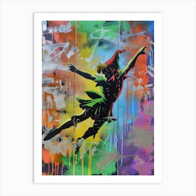 Peter Pan Graffiti Art Print