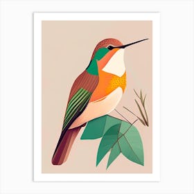 Rufous Hummingbird Bold Graphic Art Print