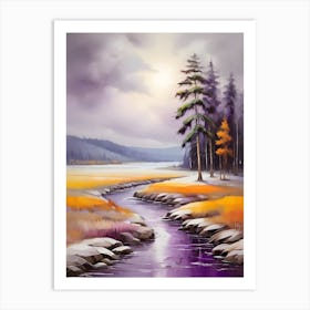 River In Winter Art Print