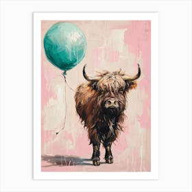 Cute Yak 4 With Balloon Art Print