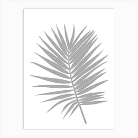 Grey Palm Leaf Large Art Print