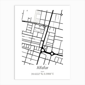 Alfafar,Spain Minimalist Map Poster