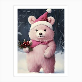 Santa Bear Art Print