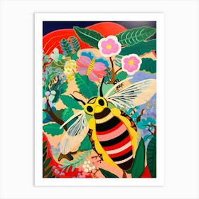 Maximalist Animal Painting Honey Bee 1 Art Print