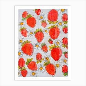 Strawberry Sketch 1 Art Print