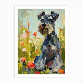 Miniature Schnauzer Acrylic Painting 1 Art Print